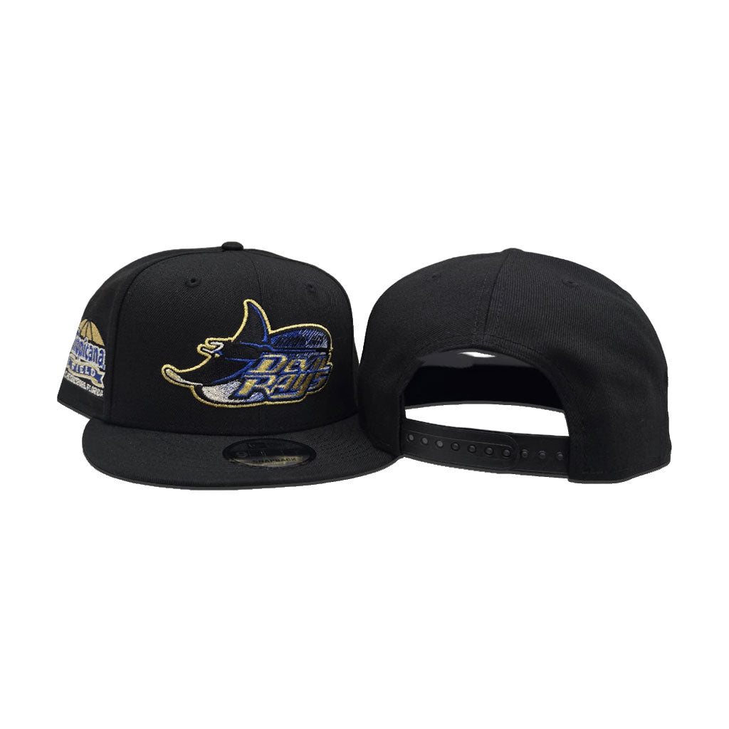 Black Royal Blue/Gold Tampa Bay Rays Gray Bottom Tropicana Field Side Patch New Era 9Fifty Snapback