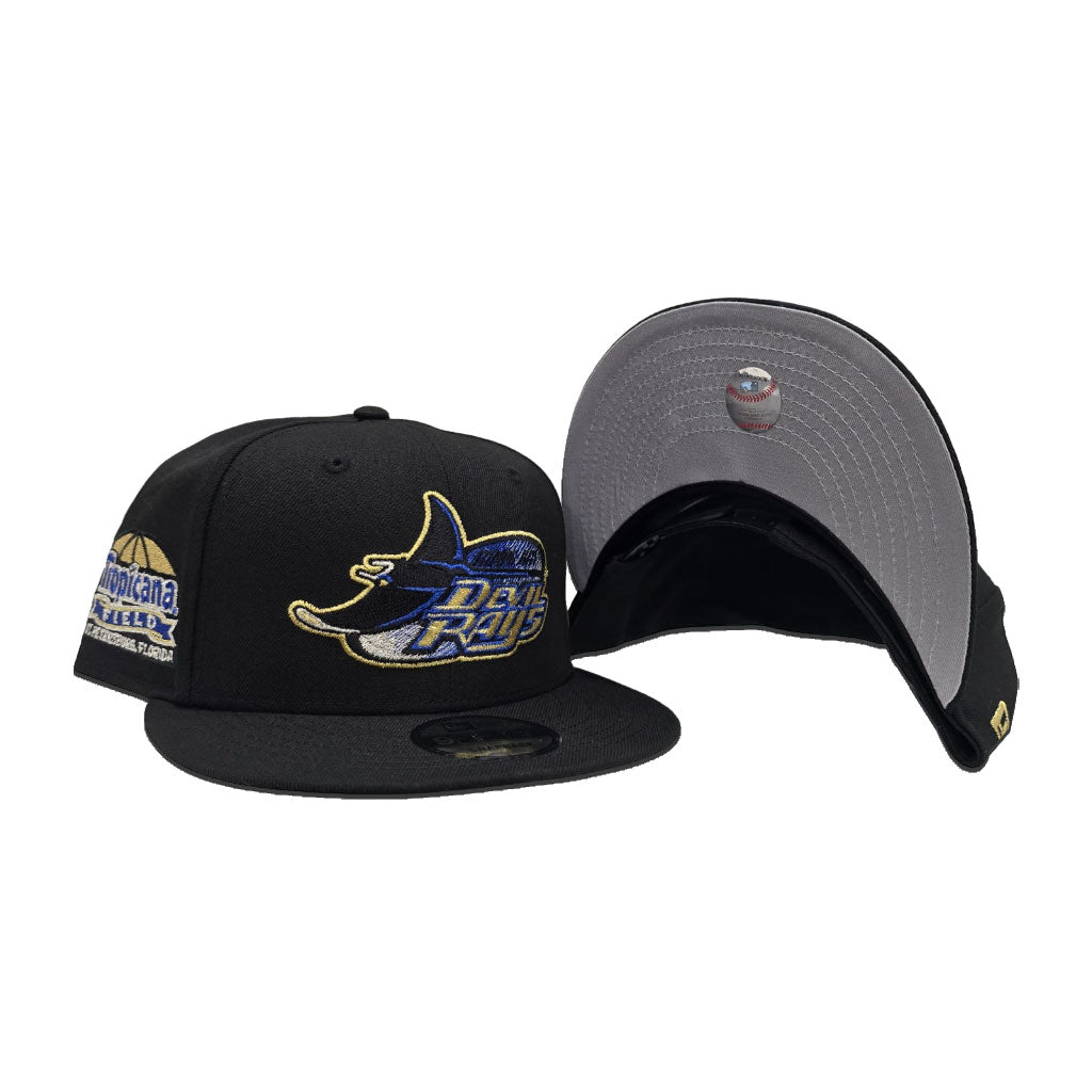 Black Royal Blue/Gold Tampa Bay Rays Gray Bottom Tropicana Field Side Patch New Era 9Fifty Snapback