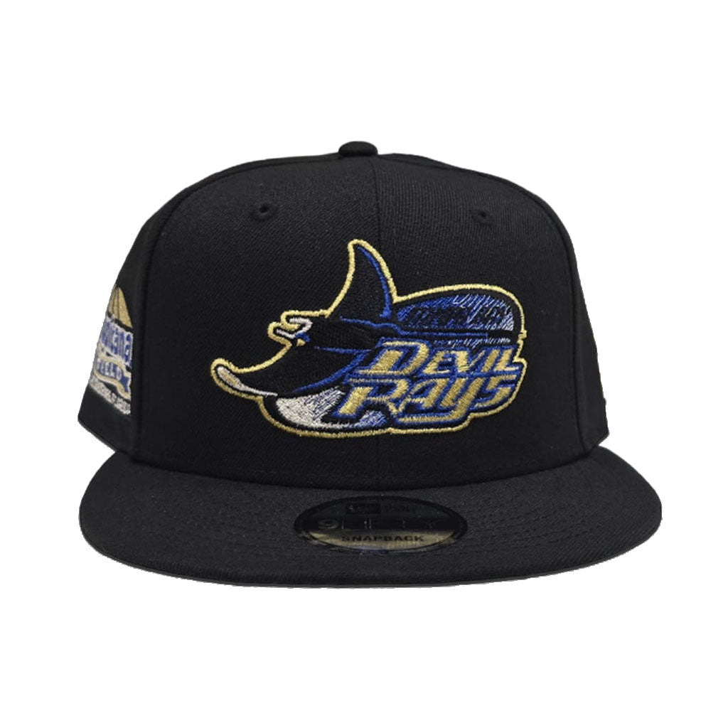 Black Royal Blue/Gold Tampa Bay Rays Gray Bottom Tropicana Field Side Patch New Era 9Fifty Snapback