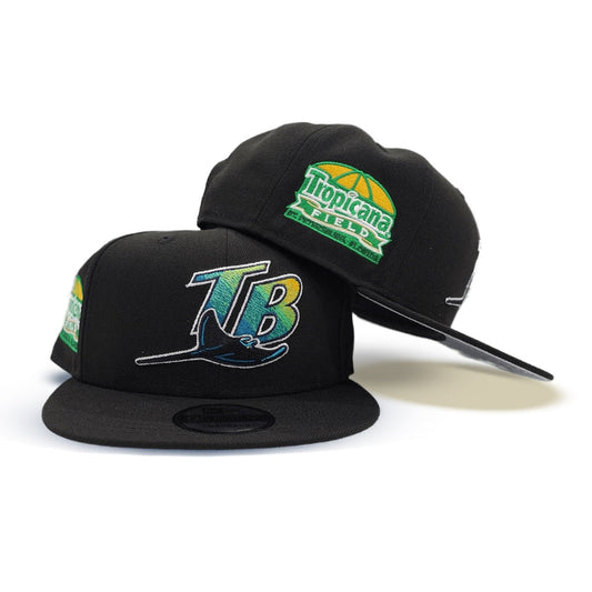 Black Tampa Bay Rays Gray Bottom Tropicana Field Side Patch New Era 9Fifty Snapback