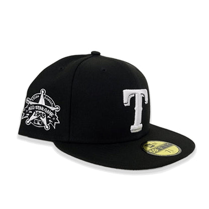 Black Texas Rangers Gray Bottom 1995 All Star Game Side Patch New Era 59Fifty Fitted