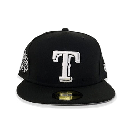 Black Texas Rangers Gray Bottom 1995 All Star Game Side Patch New Era 59Fifty Fitted