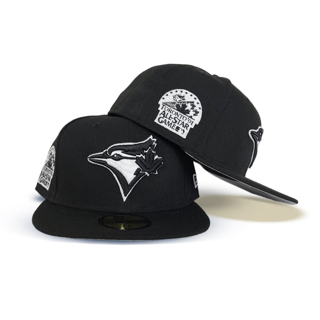Black Toronto Blue Jays Gray Bottom 1991 All Star Game Side Patch New Era 59Fifty Fitted