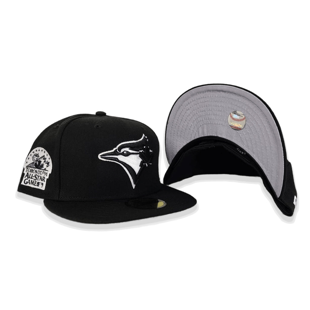 Black Toronto Blue Jays Gray Bottom 1991 All Star Game Side Patch New Era 59Fifty Fitted