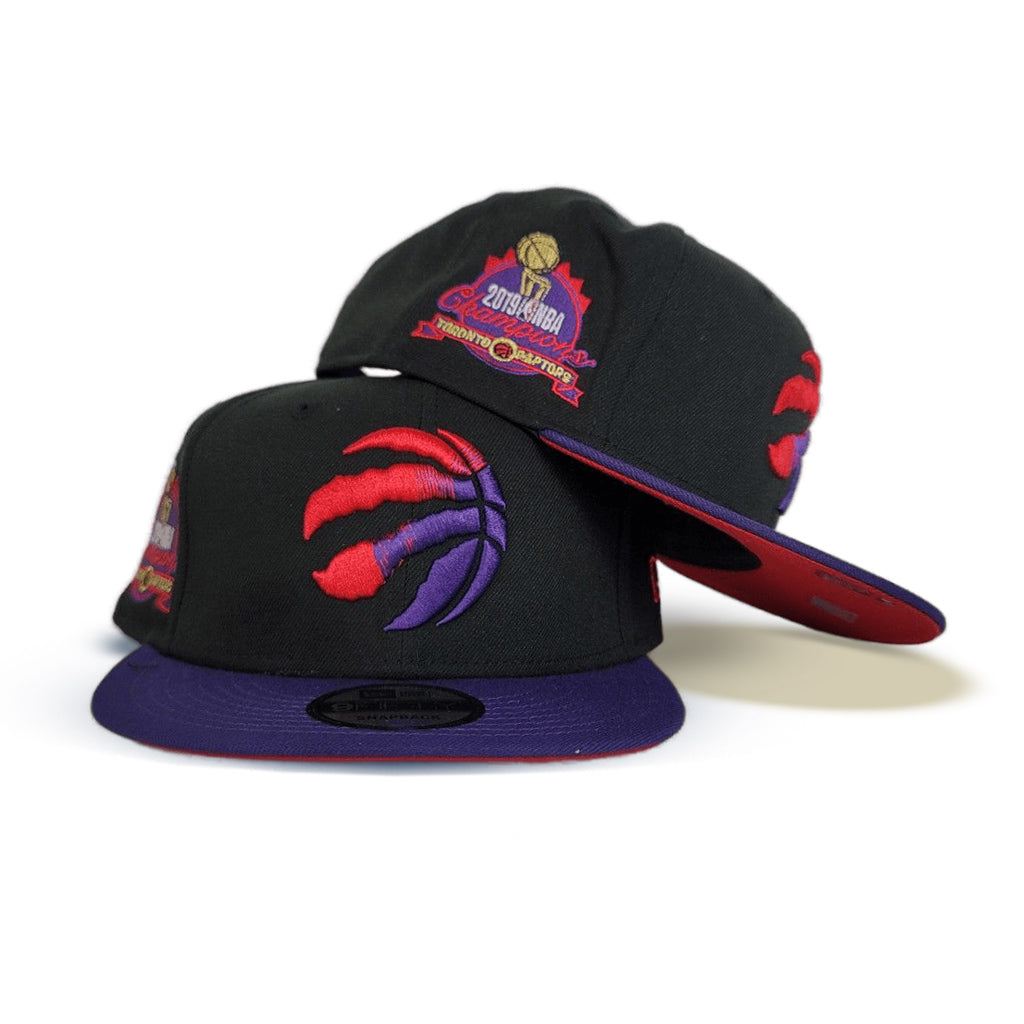 Black Toronto Traptors Purple Visor Red Bottom 2019 Champions Side Patch New Era 9Fifty Snapback