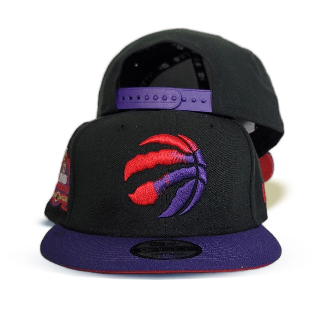 Black Toronto Traptors Purple Visor Red Bottom 2019 Champions Side Patch New Era 9Fifty Snapback