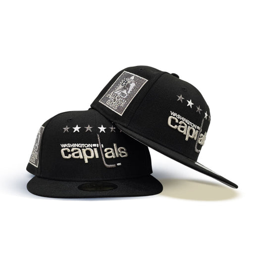 Black Washington Capitals Gray Bottom 1982 All Star Game Side Patch New Era 59Fifty Fitted