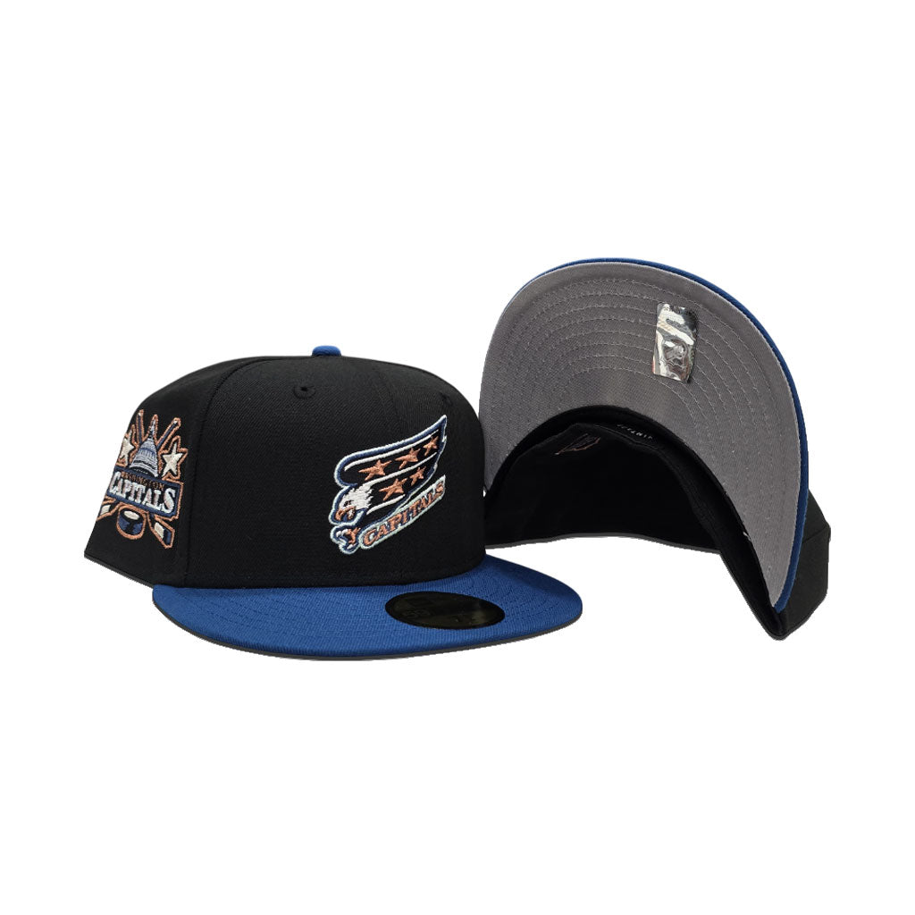Black Washington Capitals Seashore Blue Visor Gray Bottom Capitals Side Patch New Era 59Fifty Fitted