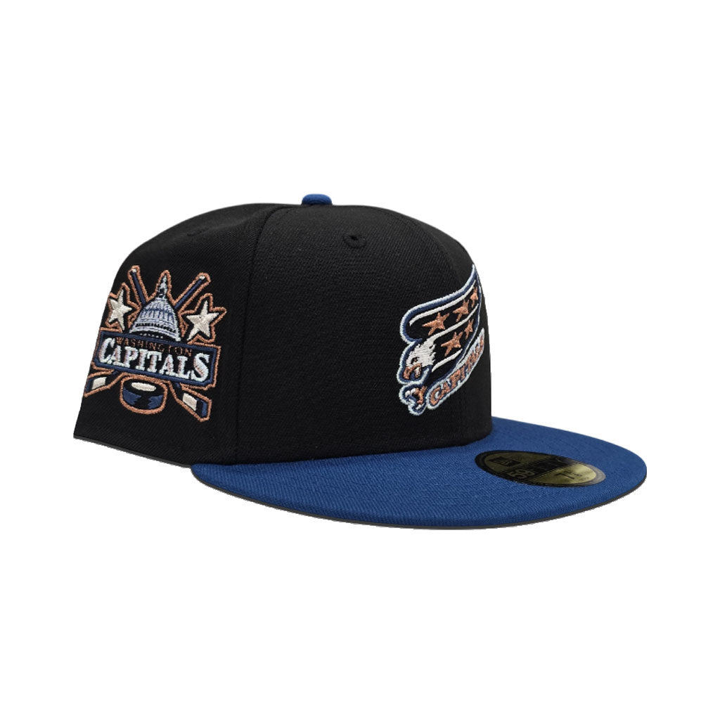 Black Washington Capitals Seashore Blue Visor Gray Bottom Capitals Side Patch New Era 59Fifty Fitted