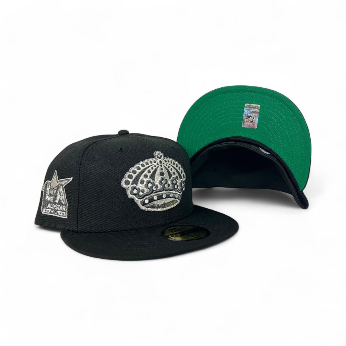 Black Los Angeles Kings Crown Logo Gray Bottom 2017 LA All Star Game Side Patch New Era 59Fifty Fitted