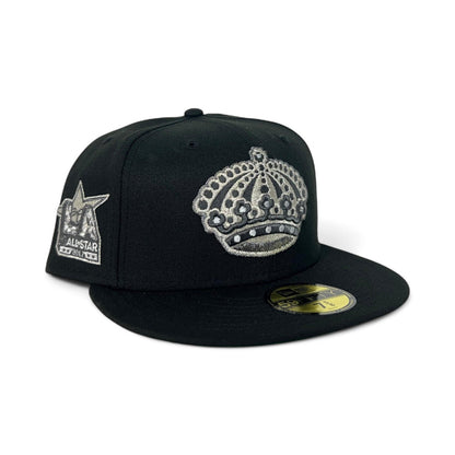 Black Los Angeles Kings Crown Logo Gray Bottom 2017 LA All Star Game Side Patch New Era 59Fifty Fitted