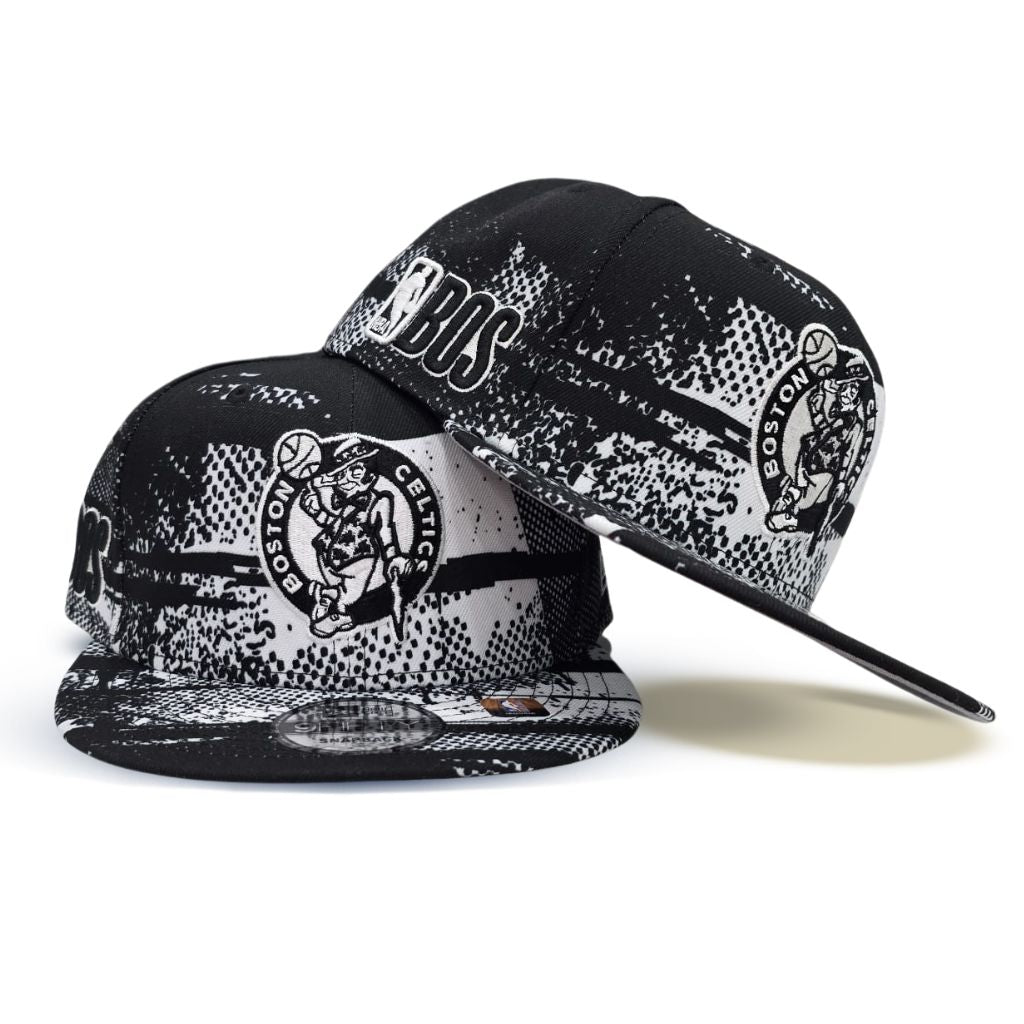 Black Tip Off Boston Celtics Gray Bottom NBA BOS Side Patch New Era 9Fifty Snapback