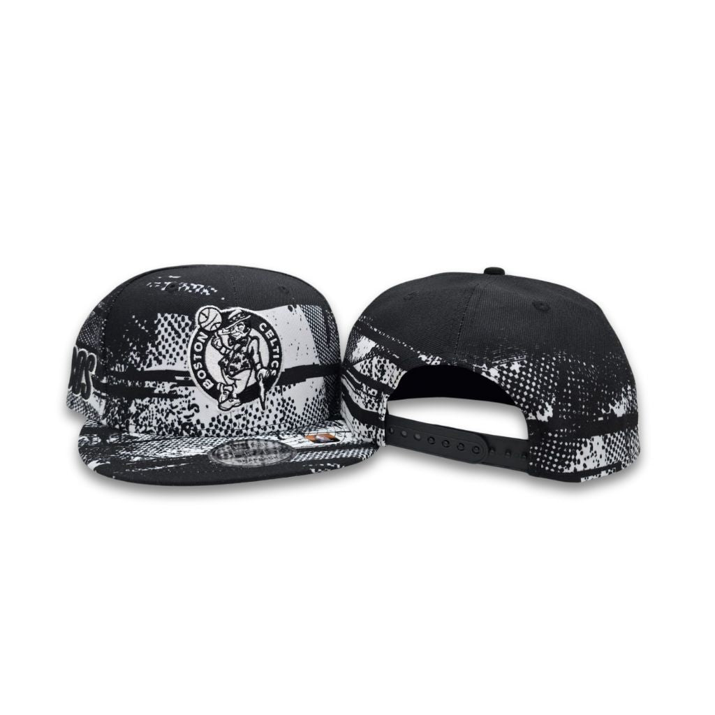 Black Tip Off Boston Celtics Gray Bottom NBA BOS Side Patch New Era 9Fifty Snapback