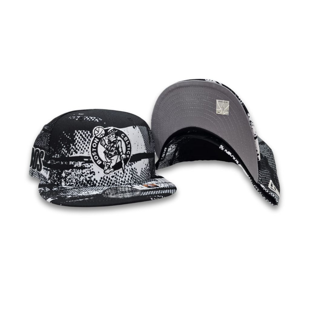 Black Tip Off Boston Celtics Gray Bottom NBA BOS Side Patch New Era 9Fifty Snapback