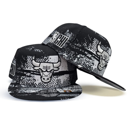 Black Tip Off Chicago Bulls Gray Bottom NBA CHI Side Patch New Era 9Fifty Snapback