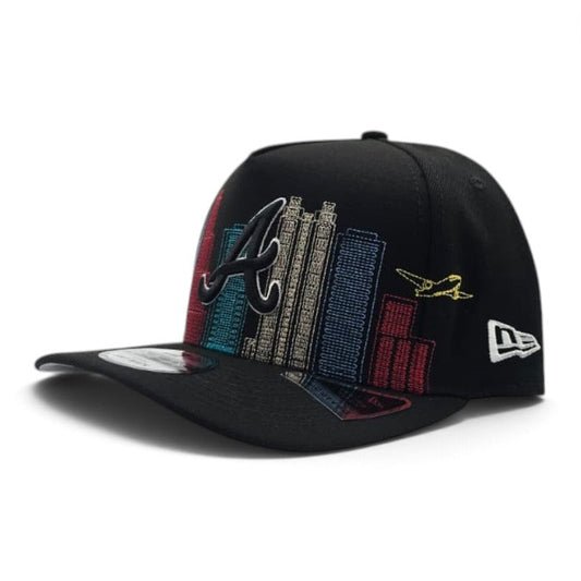 Black Atlanta Braves Gray Bottom City Skyline New Era 9Fifty A-Frame Snapback