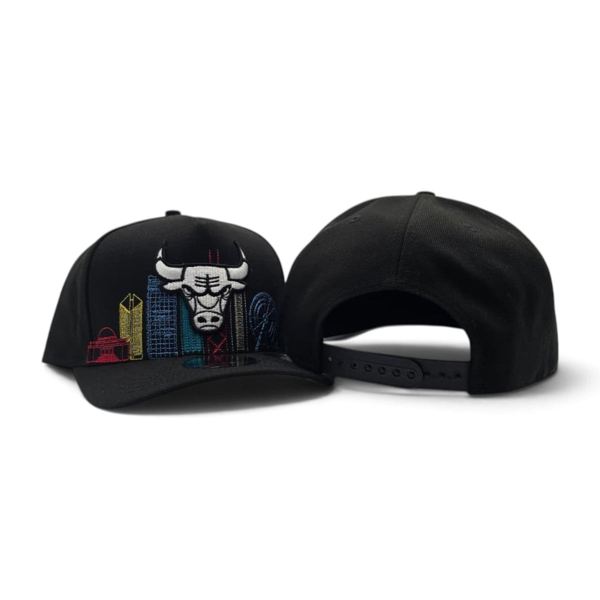 Black Chicago Bulls Gray Bottom City Skyline New Era 9Fifty A-Frame Snapback