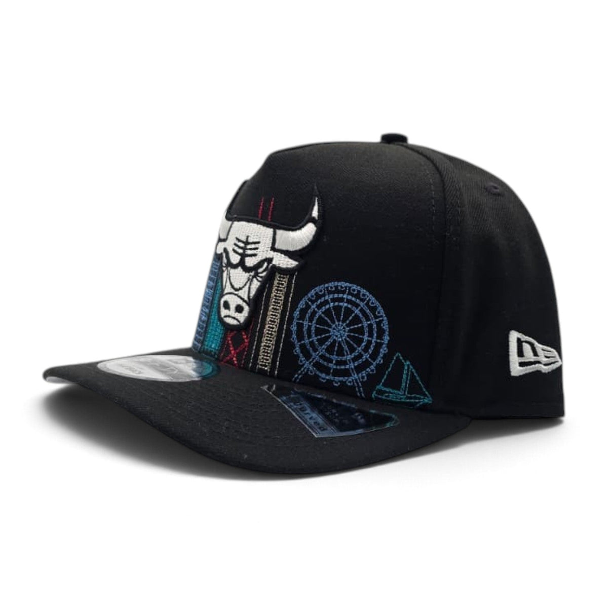 Black Chicago Bulls Gray Bottom City Skyline New Era 9Fifty A-Frame Snapback