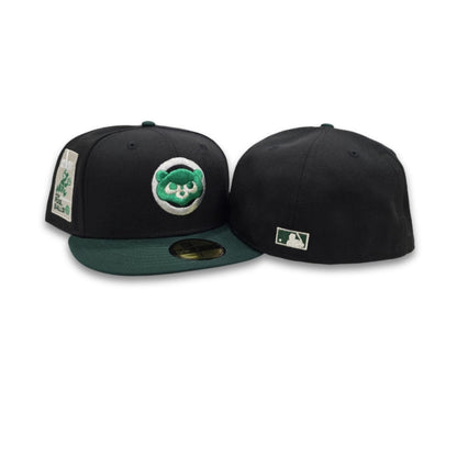 Black Chicago Cubs Dark Green Visor Gray Bottom Be Alert Foul Balls Side Patch New Era 59Fifty Fitted