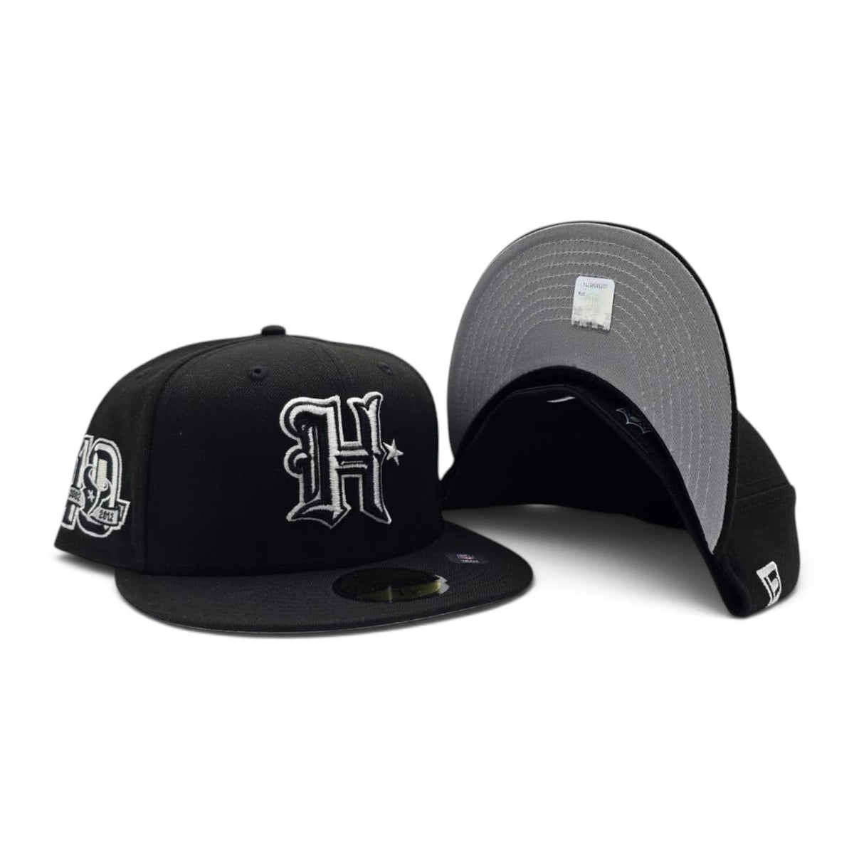 Black Houston Texans Gray Bottom 10th Anniversary Side Patch New Era 59Fifty Fitted