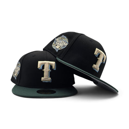Black Texas Rangers Dark Green Visor Gray Bottom 2024 All Star Game Side Patch New Era 59Fifty Fitted