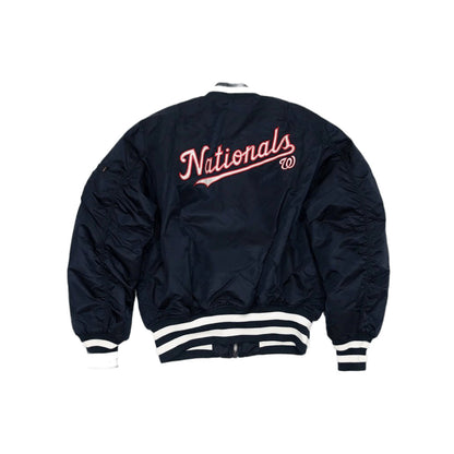 Blue Washington Nationals Alpha Industries X New Era Reversible MA-1 Bomber Jacket
