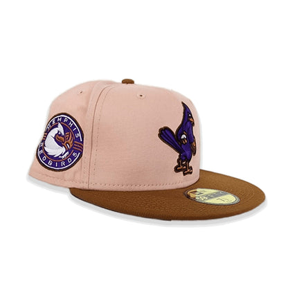 Blush Memphis Redbirds Toasted Peanut Visor Purple Bottom Memphis Redbirds Side Patch New Era 59Fifty Fitted