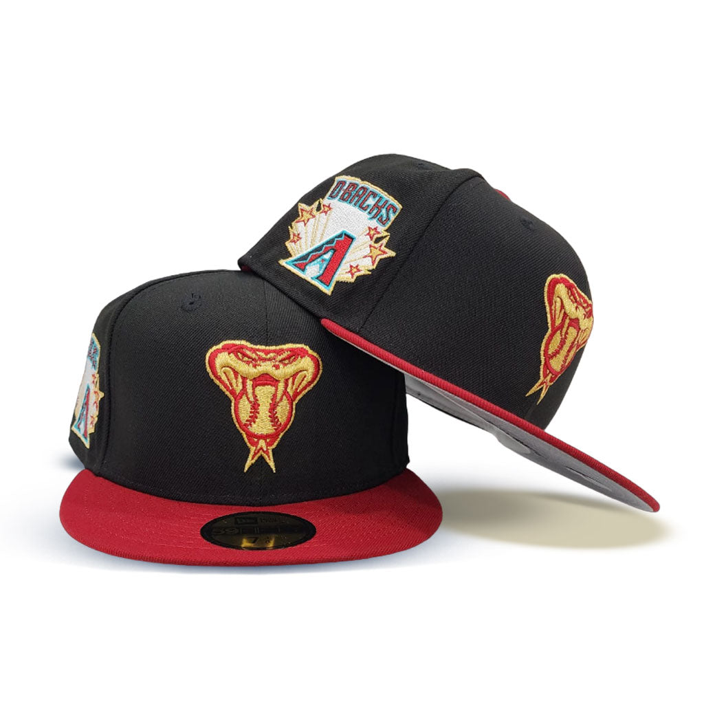 Black Arizona Diamondbacks Burgundy Visor Gray Bottom Gameday Gold Pop Stars Side Patch New Era 59Fifty Fitted