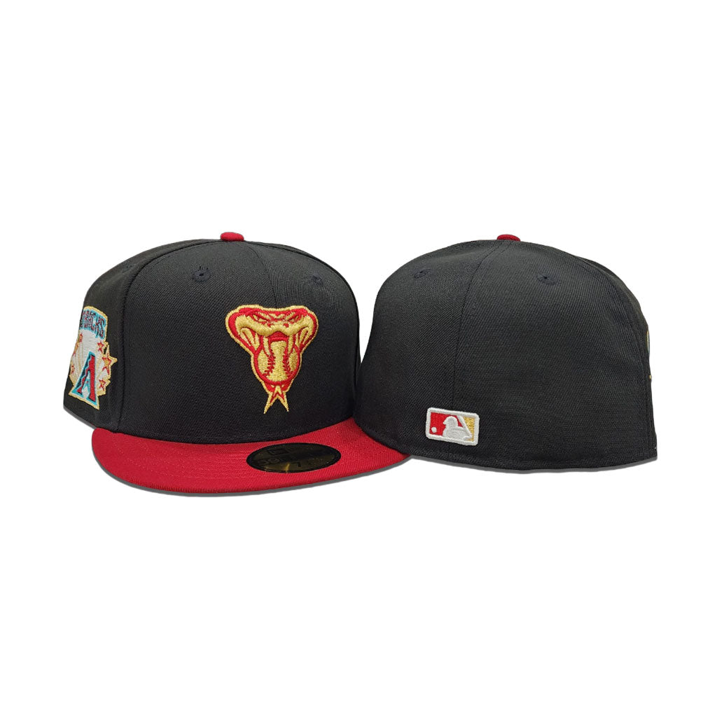 Black Arizona Diamondbacks Burgundy Visor Gray Bottom Gameday Gold Pop Stars Side Patch New Era 59Fifty Fitted