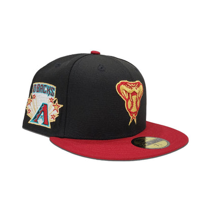 Black Arizona Diamondbacks Burgundy Visor Gray Bottom Gameday Gold Pop Stars Side Patch New Era 59Fifty Fitted