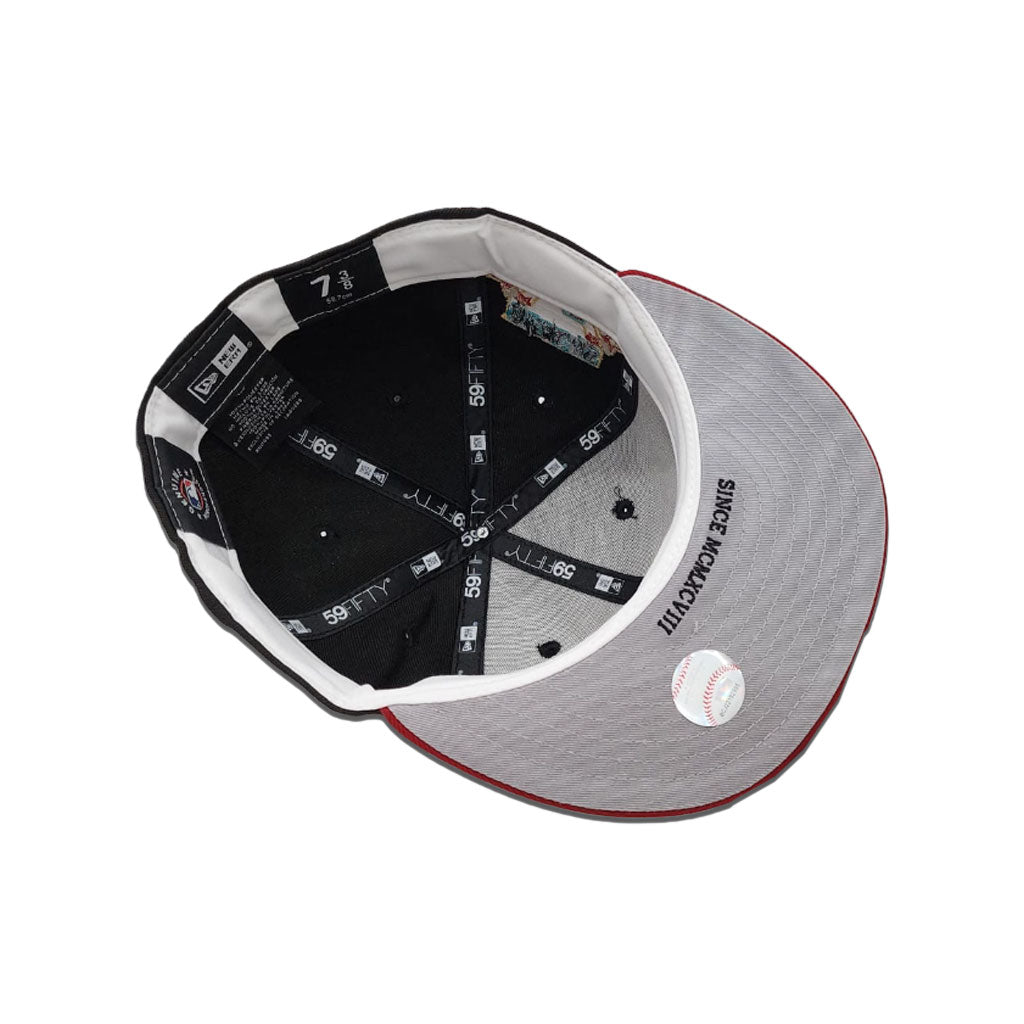 Black Arizona Diamondbacks Burgundy Visor Gray Bottom Gameday Gold Pop Stars Side Patch New Era 59Fifty Fitted