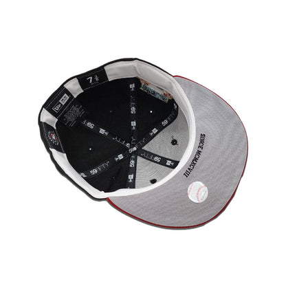 Black Arizona Diamondbacks Burgundy Visor Gray Bottom Gameday Gold Pop Stars Side Patch New Era 59Fifty Fitted