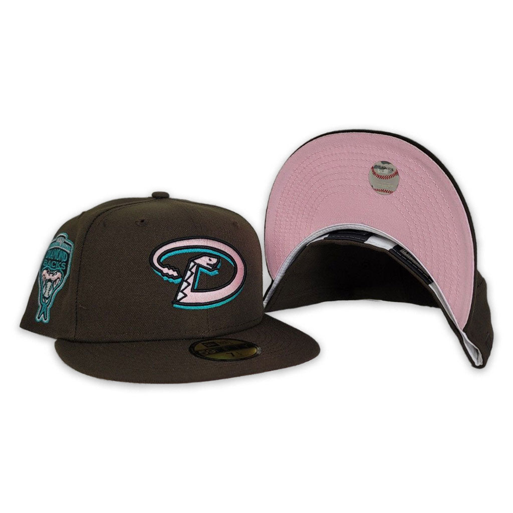 Brown Arizona Diamondbacks Pink Bottom 1998 Inaugural Season Side Patch New Era 59Fifty Fitted