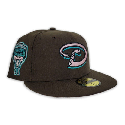 Brown Arizona Diamondbacks Pink Bottom 1998 Inaugural Season Side Patch New Era 59Fifty Fitted