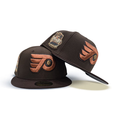 Walnut Brown Philadelphia Flyers Dark Brown Visor Gray Bottom 2012 Winter Classic Side Patch New Era 59Fifty Fitted