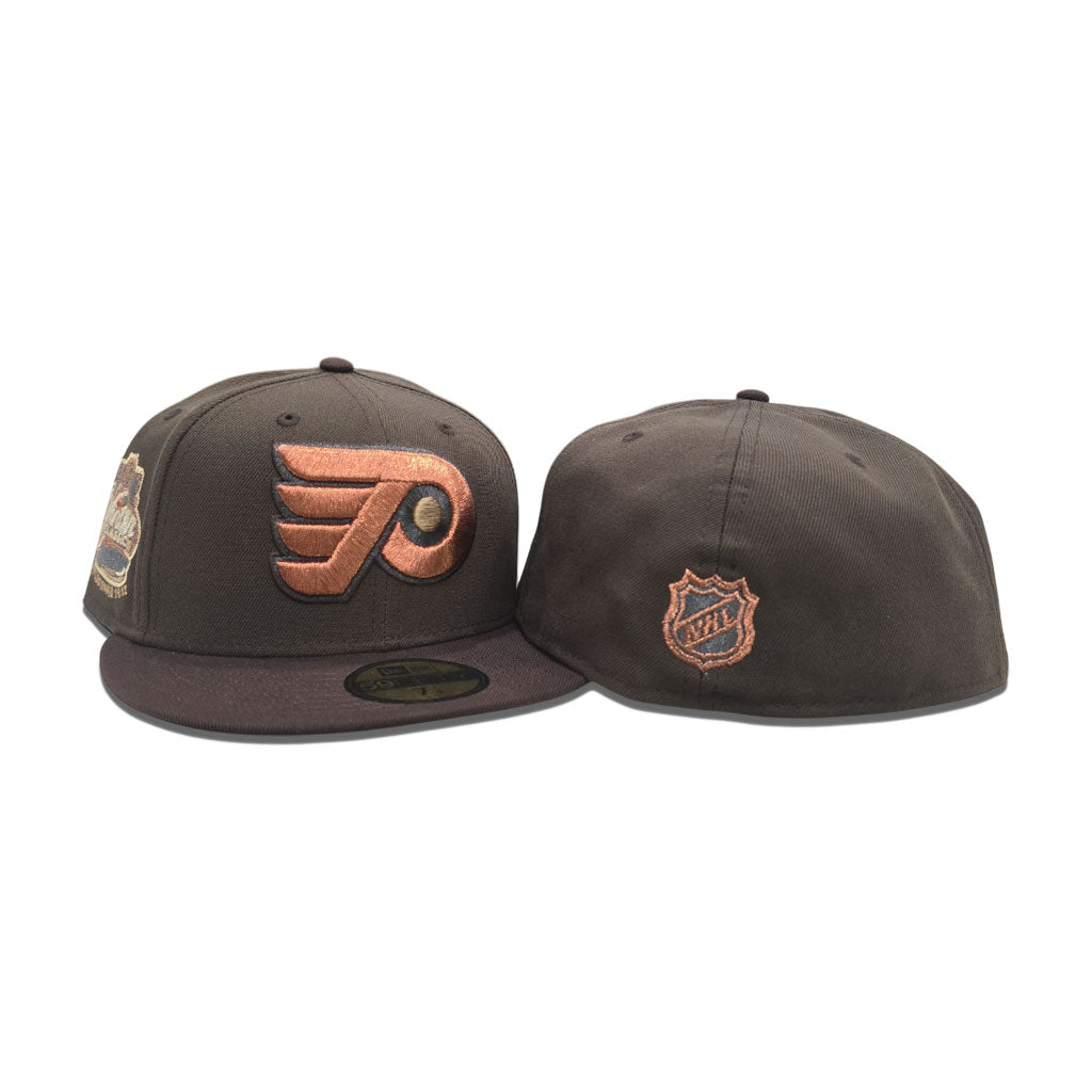 Walnut Brown Philadelphia Flyers Dark Brown Visor Gray Bottom 2012 Winter Classic Side Patch New Era 59Fifty Fitted