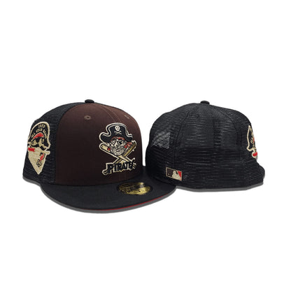 Brown Pittsburgh Pirates Black Trucker Red Bottom 1959 All Star Game Side Patch New Era 59Fifty Fitted
