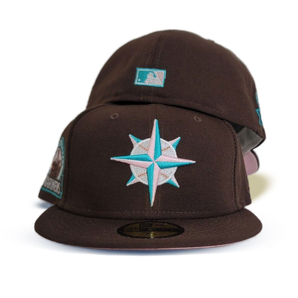 Brown Seattle Mariners Pink Bottom 30th Anniversary Side Patch New Era 59Fifty Fitted