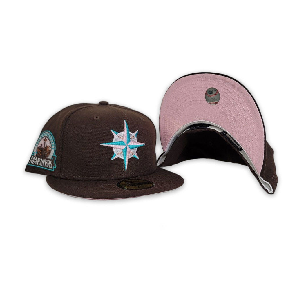 Brown Seattle Mariners Pink Bottom 30th Anniversary Side Patch New Era 59Fifty Fitted