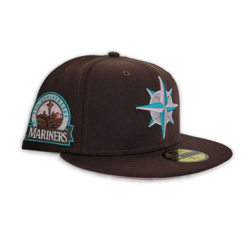 Brown Seattle Mariners Pink Bottom 30th Anniversary Side Patch New Era 59Fifty Fitted