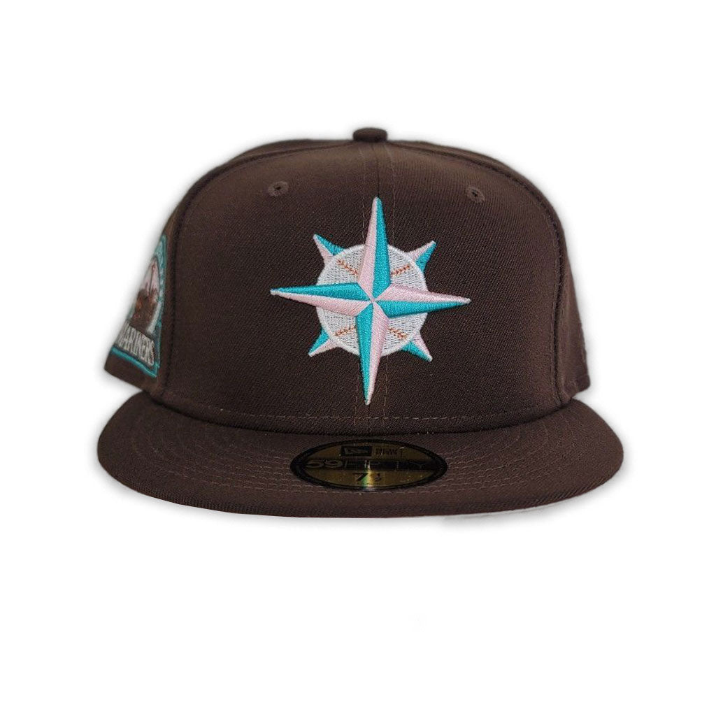 Brown Seattle Mariners Pink Bottom 30th Anniversary Side Patch New Era 59Fifty Fitted