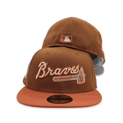 Toast Atlanta Braves Rust Visor Gray Bottom 40th Anniversary Side Patch New Era 59Fifty Fitted