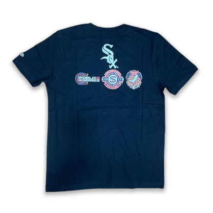 BLACK CHICAGO WHITE SOX 3X WORLD SERIES CHAMPIONS NEW ERA SHORT SLEEVE T-SHIRT