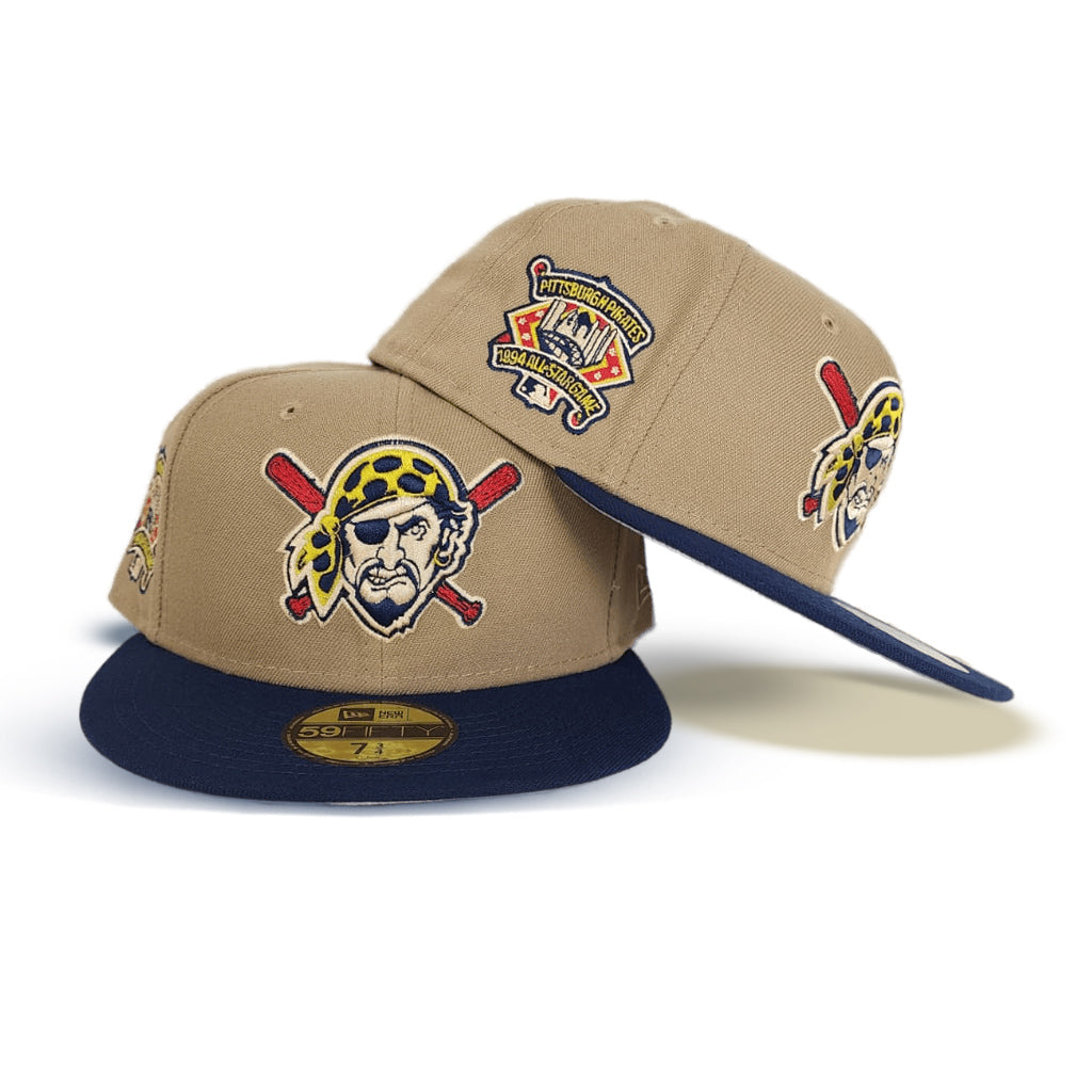 Camel Pittsburgh Pirates Navy Blue Visor Gray Bottom 1994 All Star Game Side Patch New Era 59Fifty Fitted