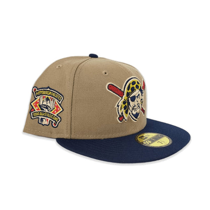Camel Pittsburgh Pirates Navy Blue Visor Gray Bottom 1994 All Star Game Side Patch New Era 59Fifty Fitted