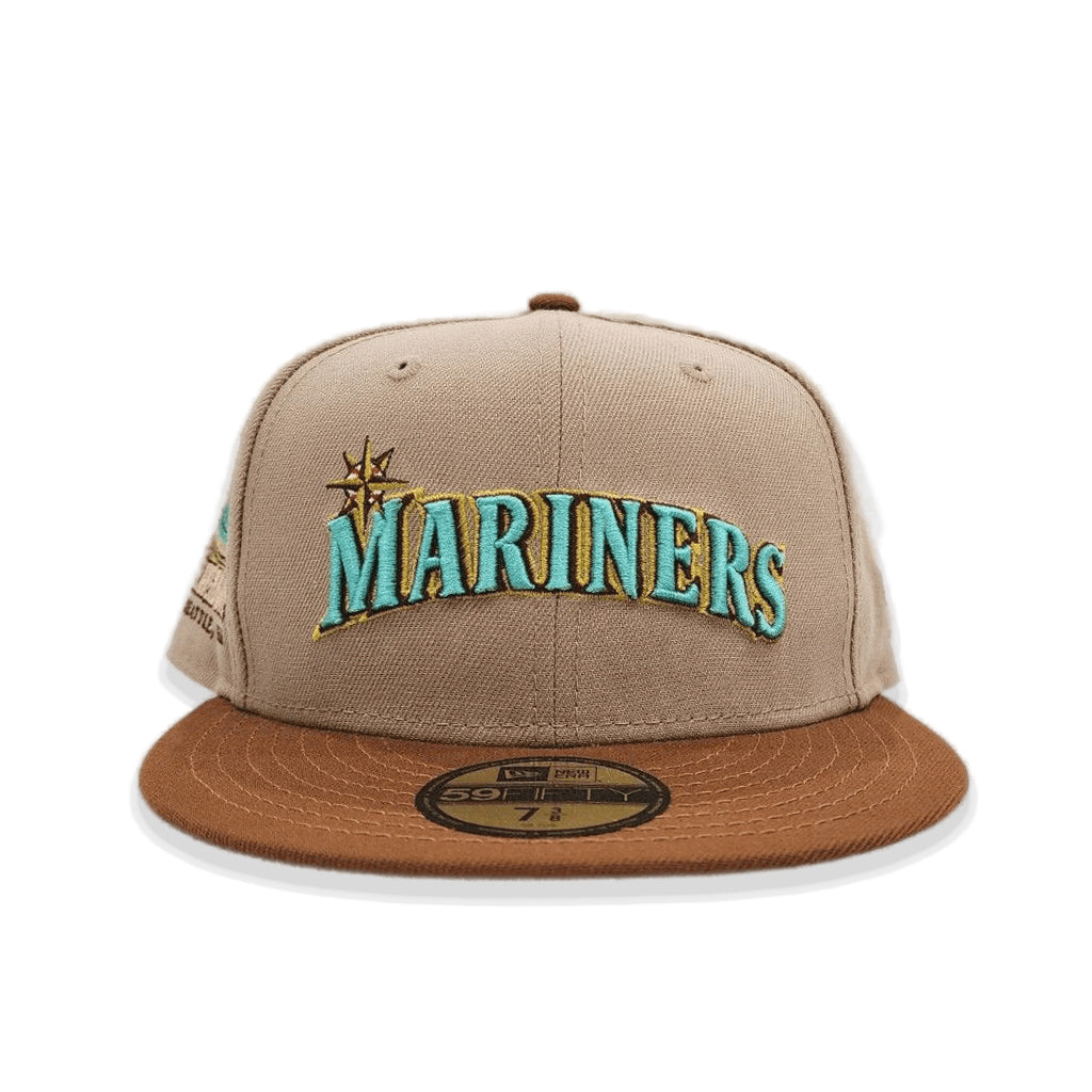 Camel Seattle Mariners Toast Visor Mint Green Bottom Kingdome Side Patch New Era 59Fifty Fitted