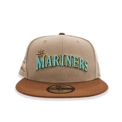 Camel Seattle Mariners Toast Visor Mint Green Bottom Kingdome Side Patch New Era 59Fifty Fitted