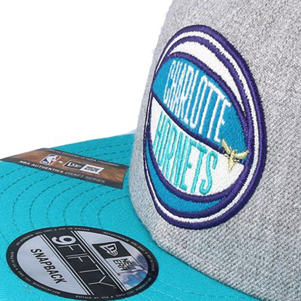 Charlotte Hornets New Era Heather Gray 2019 NBA Draft 9FIFTY Snapback Adjustable Hat