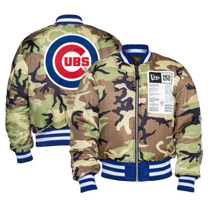 Royal Blue Chicago Cubs Alpha Industries X New Era Reversible MA-1 Bomber Jacket