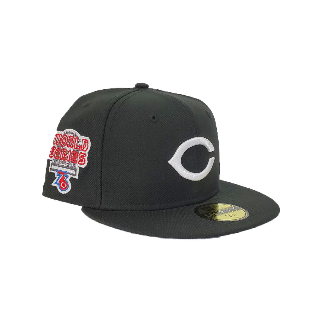 Cincinnati Reds Black 1976 World Series Cooperstown New Era 59Fifty Fitted HAt